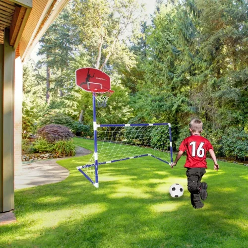 Football goal basketball backboard 2 balls