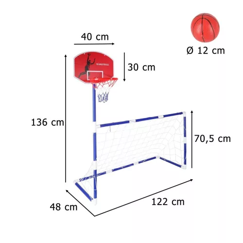 Football goal basketball backboard 2 balls
