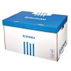 Archiving container for boxes DONAU 555x370x315 mm with upward-opening roof blue