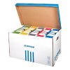 Archiving container for boxes DONAU 555x370x315 mm with upward-opening roof blue