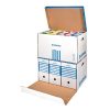 Archiving container for boxes DONAU 555x370x315 mm with upward-opening roof blue