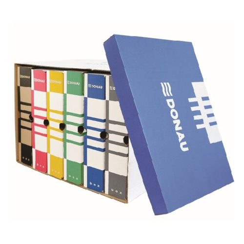 Archiving container for boxes DONAU 545x363x317 mm with removable roof blue