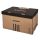 Archiving container for boxes DONAU 555x370x315 mm with upward-opening roof brown