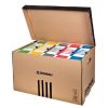 Archiving container for boxes DONAU 555x370x315 mm with upward-opening roof brown