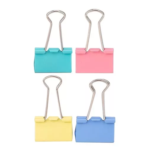 Binder clip DELI 32 mm colored 24 pieces