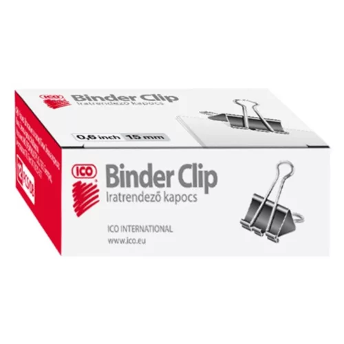 Binder clip ICO 15mm 12 pieces