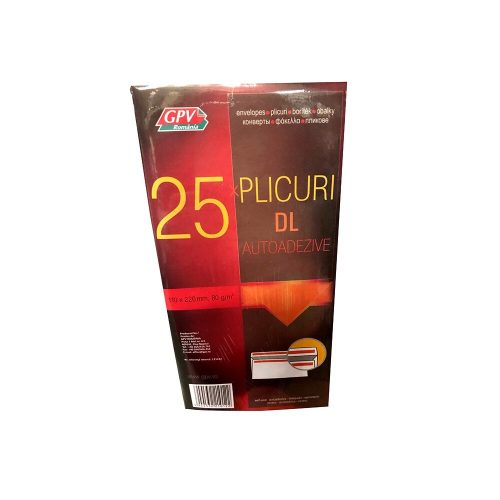 Envelope GPV LA/4 self-adhesive lining printed 110x220mm 25 pieces