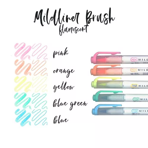 Double-ended brush felt ZEBRA Mildliner Fluorescent 5 pieces