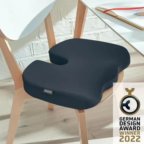 Ergonomic seat cushion LEITZ Ergo Cozy velvet grey