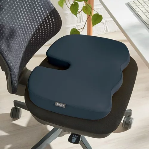 Ergonomic seat cushion LEITZ Ergo Cozy velvet grey