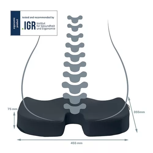 Ergonomic seat cushion LEITZ Ergo Cozy velvet grey