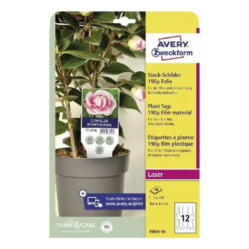 Label AVERY T3005-10 100x20 mm horticultural nursery label foil 120 labels/pack