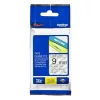 Labeling tape BROTHER TZe-121 9mmx8m on a laminated transparent base, writing color black