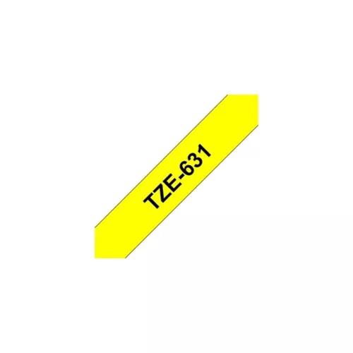 Labeling tape BROTHER TZe-631 12mmx8m laminated on a yellow base black writing color