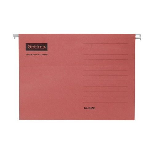 Hanging folder OPTIMA A/4 cardboard red 25 pieces