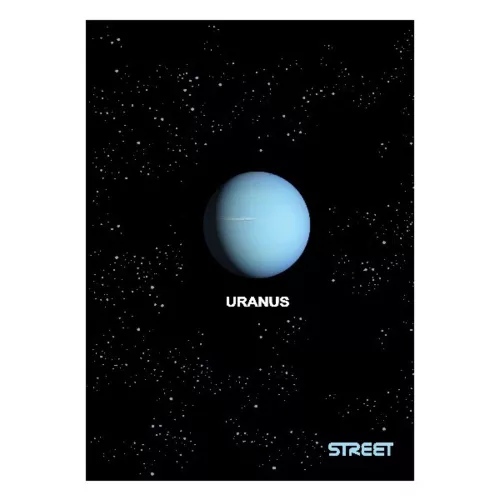 Notebook lined STREET A/4 54 pages with Planets margin