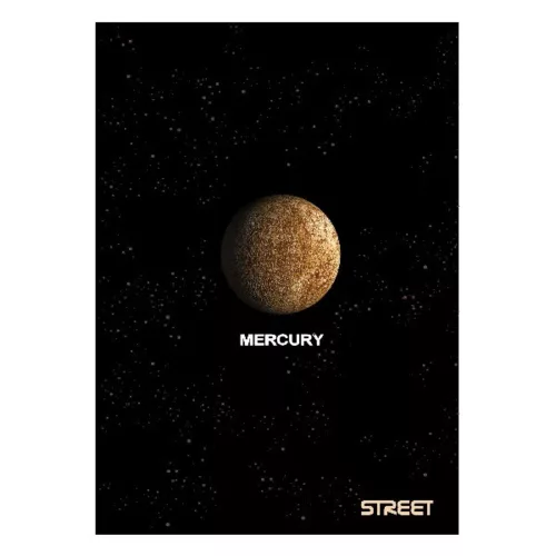 Notebook lined STREET A/4 54 pages with Planets margin