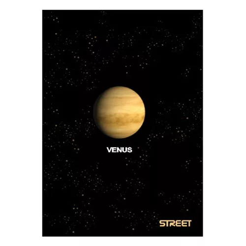Notebook lined STREET A/4 54 pages with Planets margin