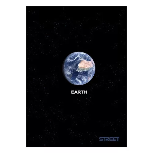 Notebook lined STREET A/4 54 pages with Planets margin