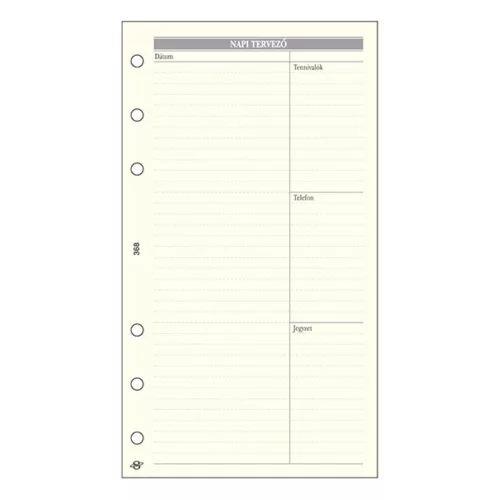 Ring calendar insert SATURNUS M368 bianco daily planner yellow sheet