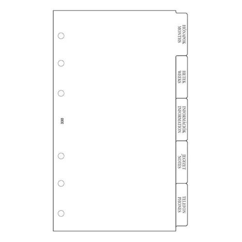 Ring calendar insert SATURNUS S330 separator sheet white flat