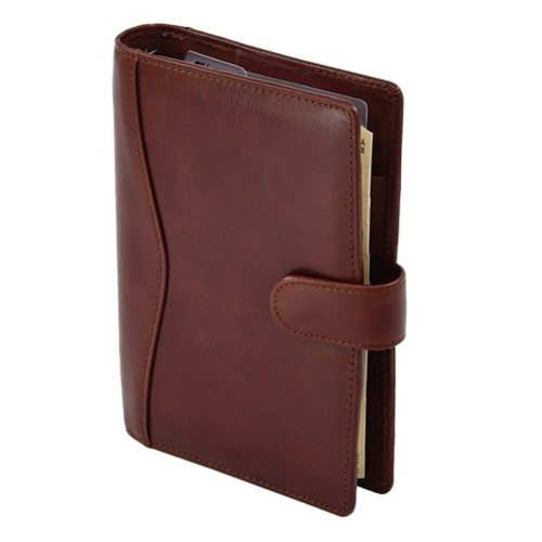 Ring calendar SATURNUS L212 yellow flat brown cowhide 2025.