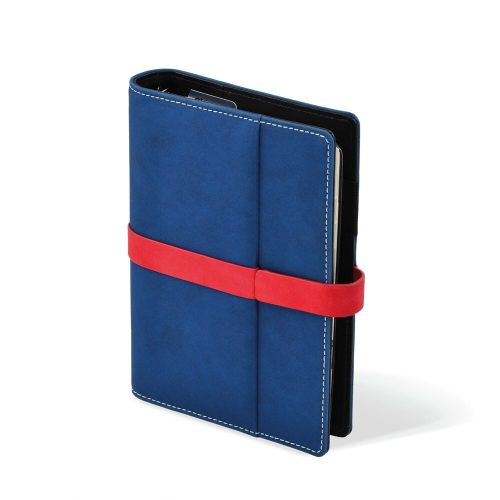 Ring calendar SATURNUS L225 chamois flat blue-red artificial leather 2025.