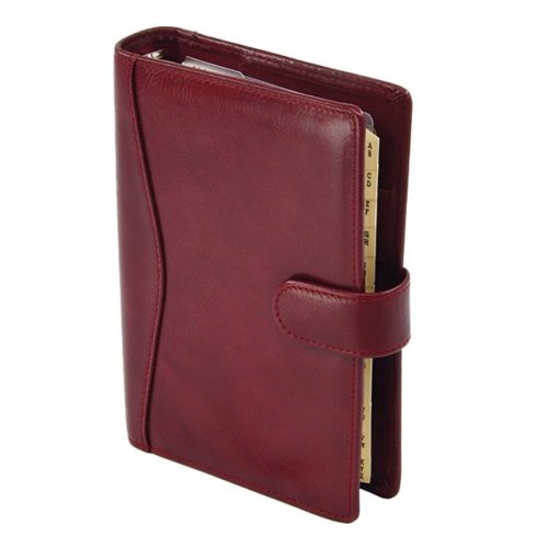 Ring calendar SATURNUS S212 yellow flat burgundy cowhide 2025.