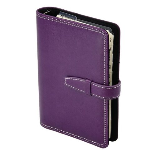 Ring calendar SATURNUS S228 yellow flat purple artificial leather 2025.