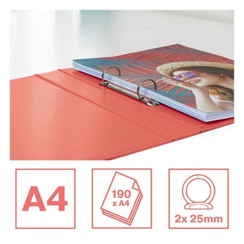 Ring book ESSELTE Color Breeze A/4 42 mm 2 rings cardboard coral