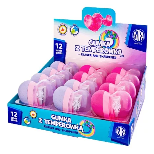 ASTRA sharpener with eraser, heart shape