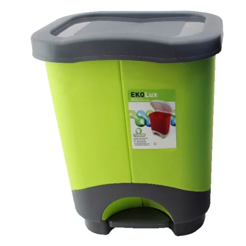 Waste container with pedal selective Ekolux Duo 2 parts 2x10.5L
