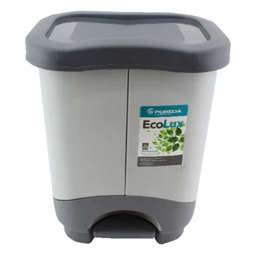 Waste container with pedal selective Ekolux Duo 2 parts 2x10.5L