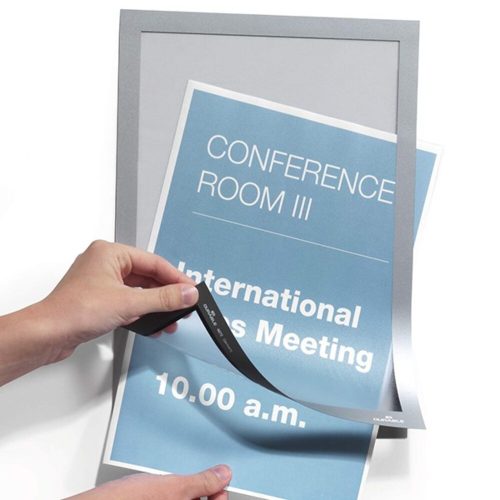 Information frame DURABLE Duraframe A/4 for smooth surface magnetic silver 2 pieces
