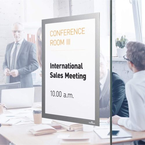 Information frame DURABLE Duraframe A/4 for smooth surface magnetic silver 2 pieces