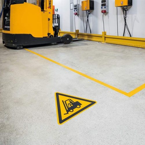 Information sticker DURABLE Caution forklift 430x430 mm yellow