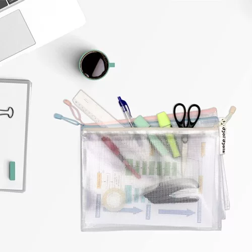 Document cases DJOIS A/4 with zipper in pastel colors