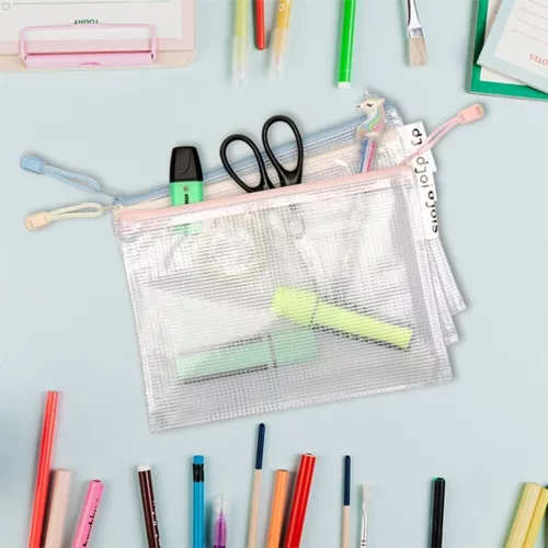 Document cases DJOIS A/5 with zipper in pastel colors