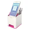 Plastic stationery holder LEITZ Wow 2 compartments white/pink