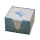 Cube block white 9x9x6 cm in a solid colored holder