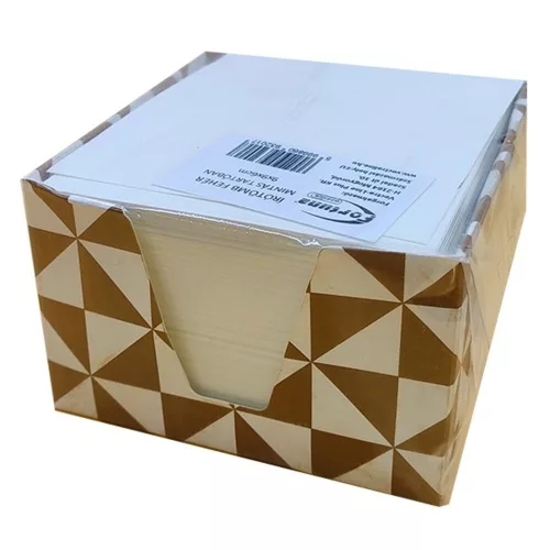 Cube block white FORTUNA 9x9x6 cm in a pattern holder