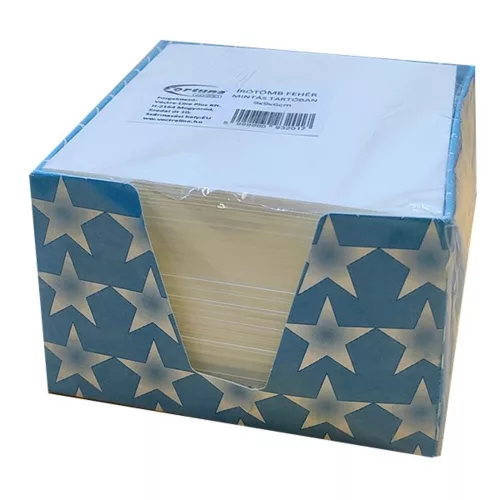 Cube block white FORTUNA 9x9x6 cm in a pattern holder