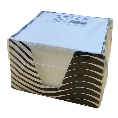 Cube block white FORTUNA 9x9x6 cm in a pattern holder