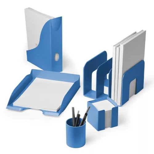 Cube holder DURABLE Eco plastic 10x10 cm filled blue