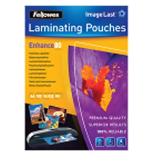 Laminating film FELLOWES A/4 80 micron glossy 100/pc
