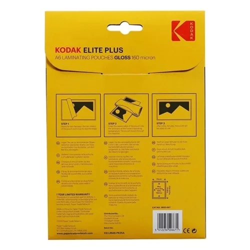 Laminating film KODAK A/6 160 micron glossy 25 sheets