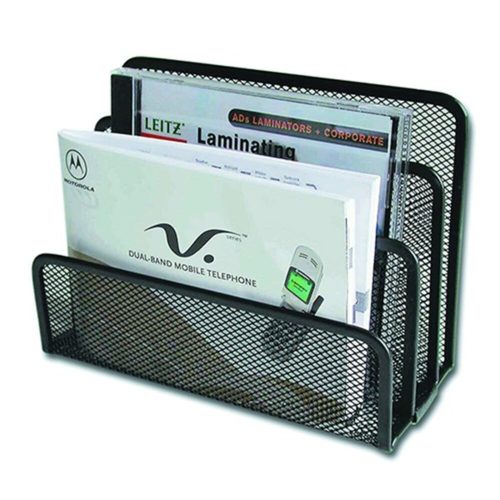 File holder with metal mesh black