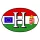 Sticker letter H flag white "B"