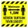 Sticker Please keep a minimum distance of 1.5 m yellow 10x10 cm "B"