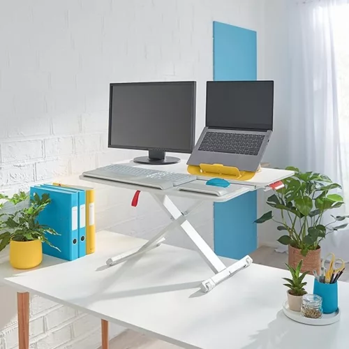 Workstation LEITZ Ergo Cozy sitting/standing with extendable keyboard holder